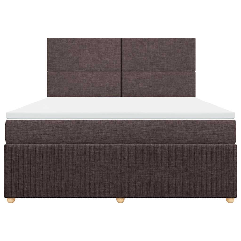 Boxspring met matras stof donkerbruin 180x200 cm – afbeelding 4