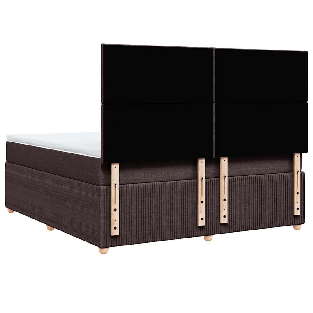 Boxspring met matras stof donkerbruin 180x200 cm – afbeelding 6