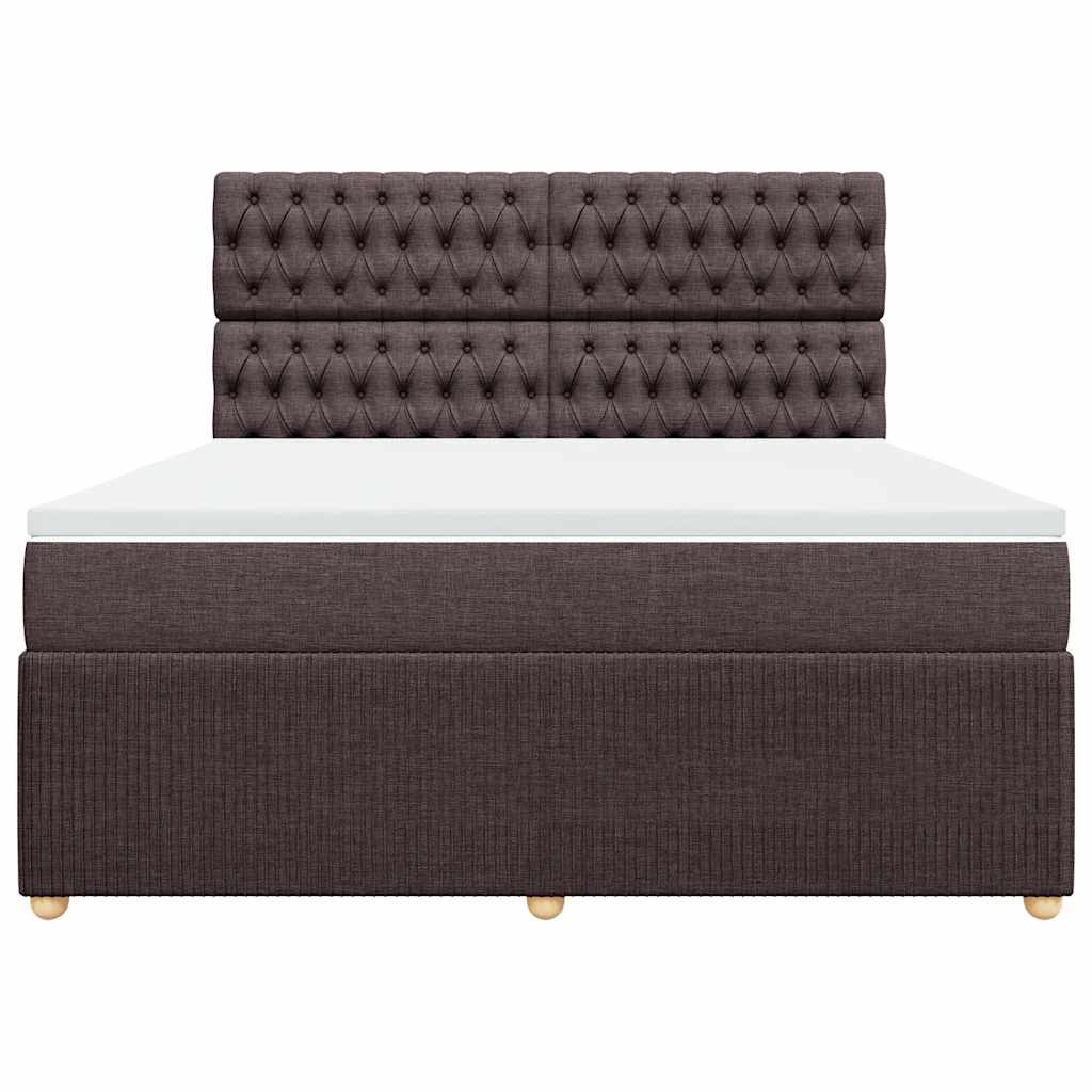 Boxspring met matras stof donkerbruin 180x200 cm – afbeelding 4