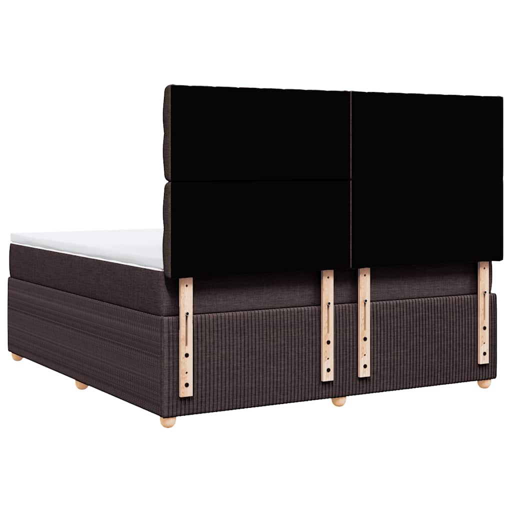 Boxspring met matras stof donkerbruin 180x200 cm – afbeelding 6