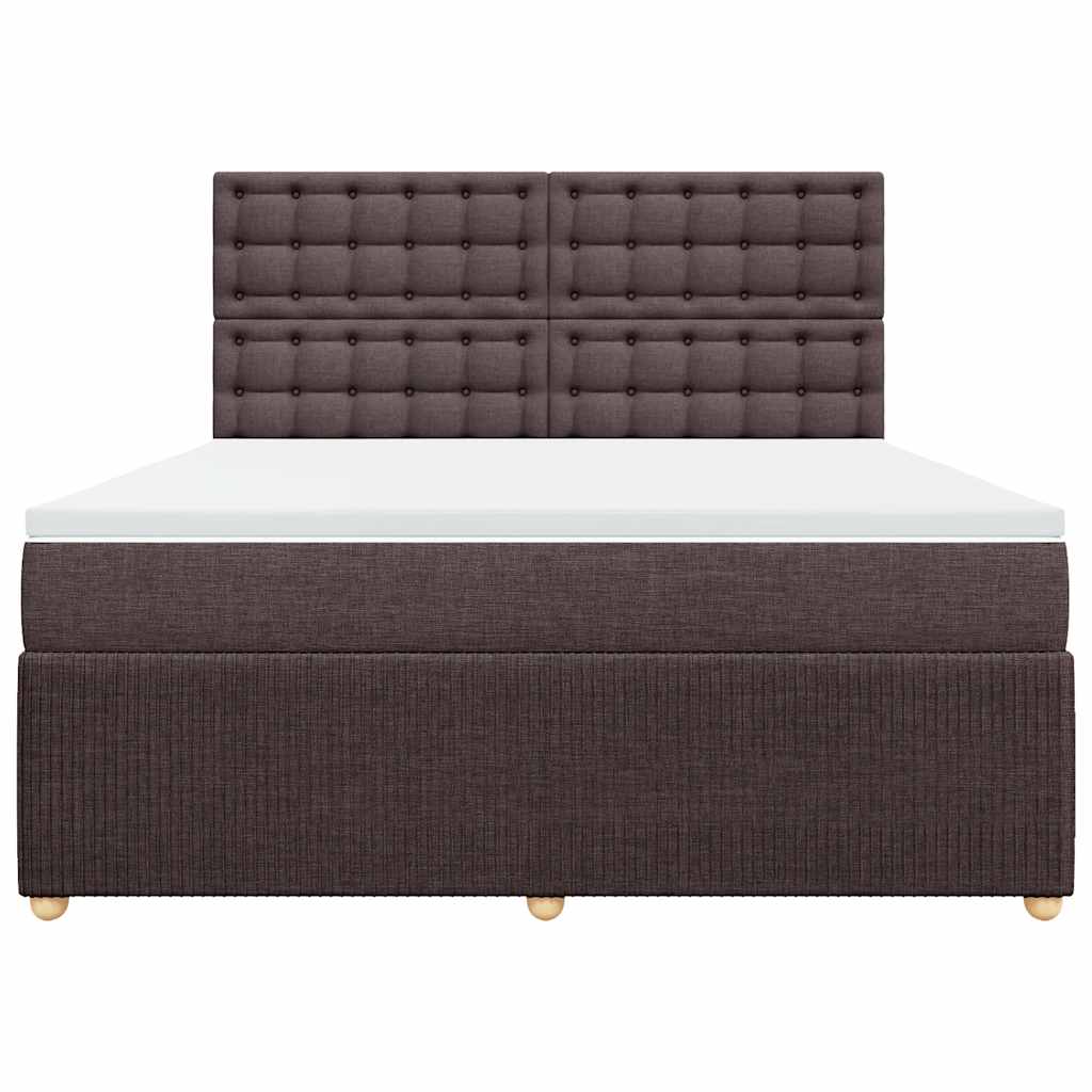 Boxspring met matras stof donkerbruin 180x200 cm – afbeelding 4