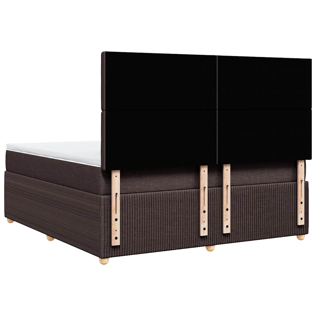Boxspring met matras stof donkerbruin 180x200 cm – afbeelding 6