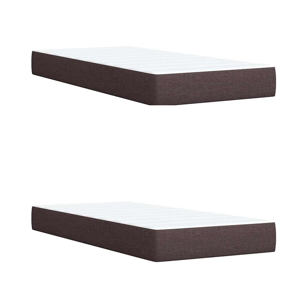 Boxspring met matras stof donkerbruin 200x200 cm – afbeelding 10