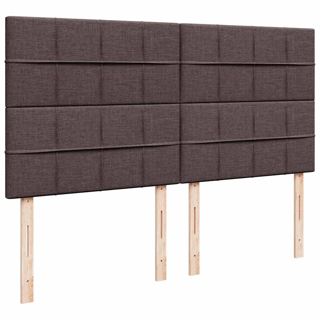 Boxspring met matras stof donkerbruin 200x200 cm – afbeelding 7