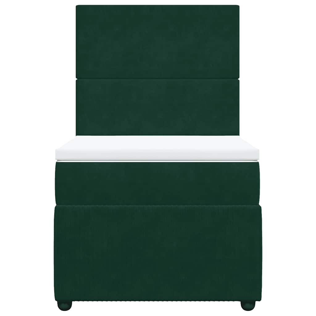 Boxspring met matras fluweel donkergroen 80x200 cm – afbeelding 4