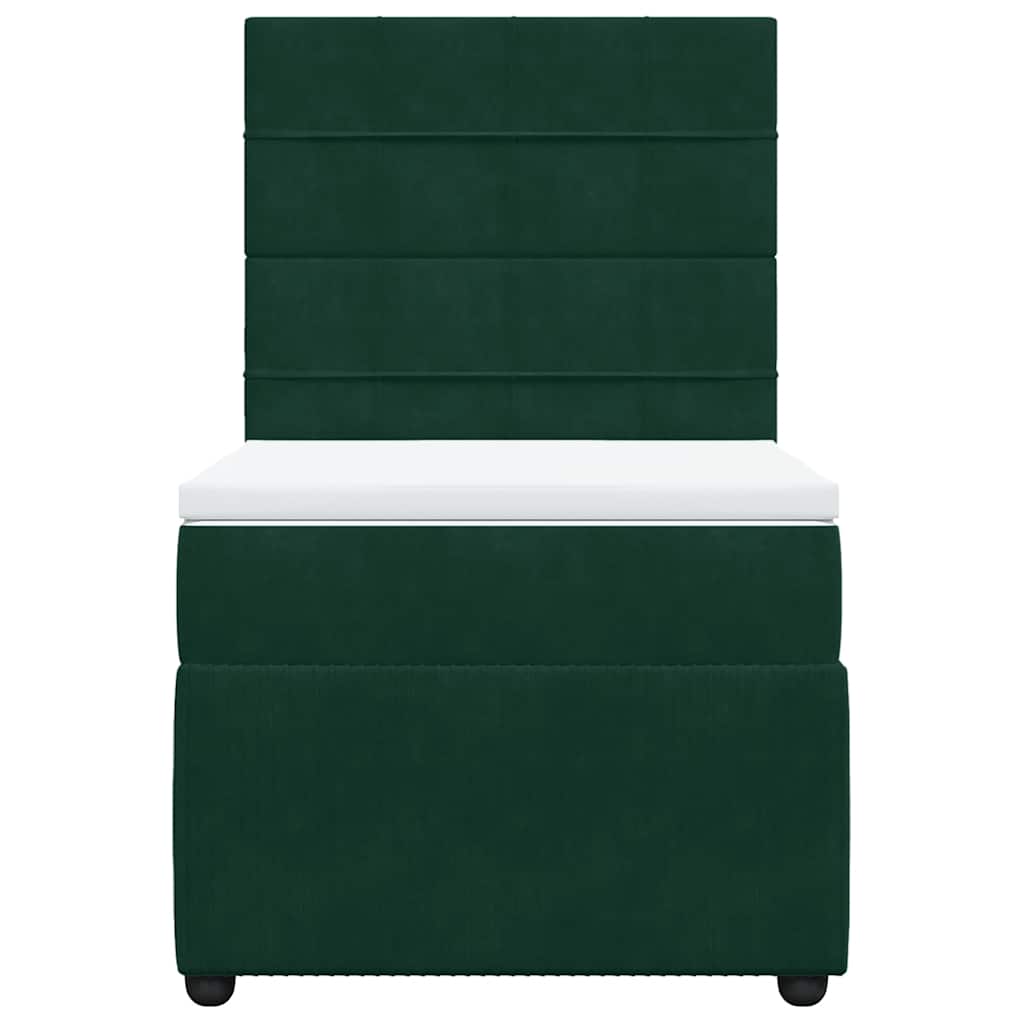 Boxspring met matras fluweel donkergroen 80x200 cm – afbeelding 4