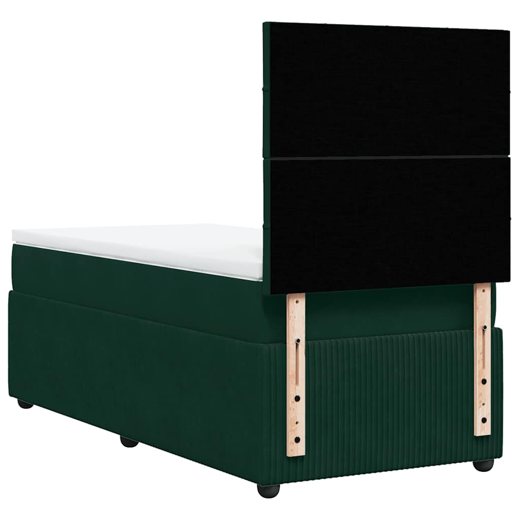 Boxspring met matras fluweel donkergroen 80x200 cm – afbeelding 6