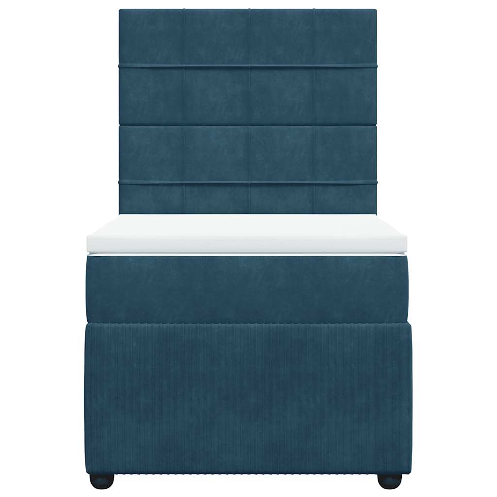 Boxspring met matras fluweel donkerblauw 80x200 cm – afbeelding 4