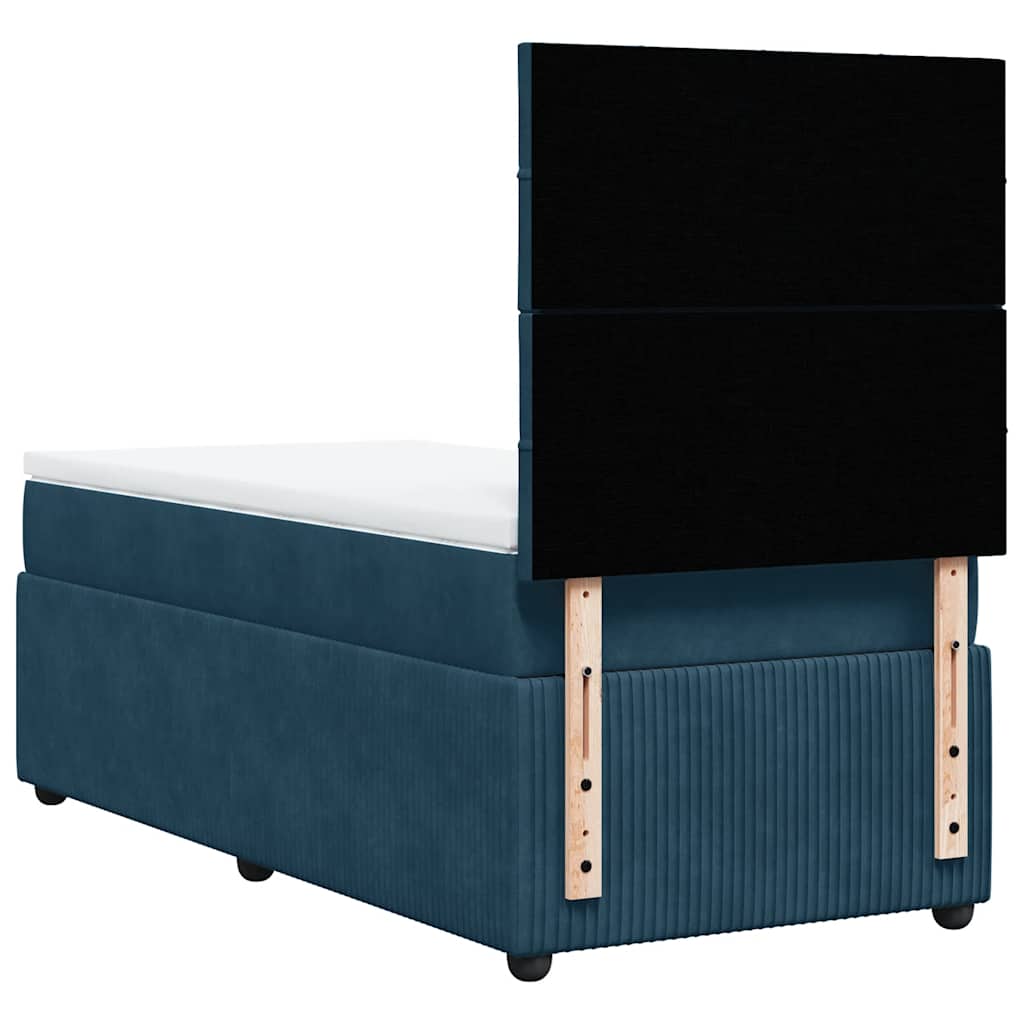 Boxspring met matras fluweel donkerblauw 80x200 cm – afbeelding 6