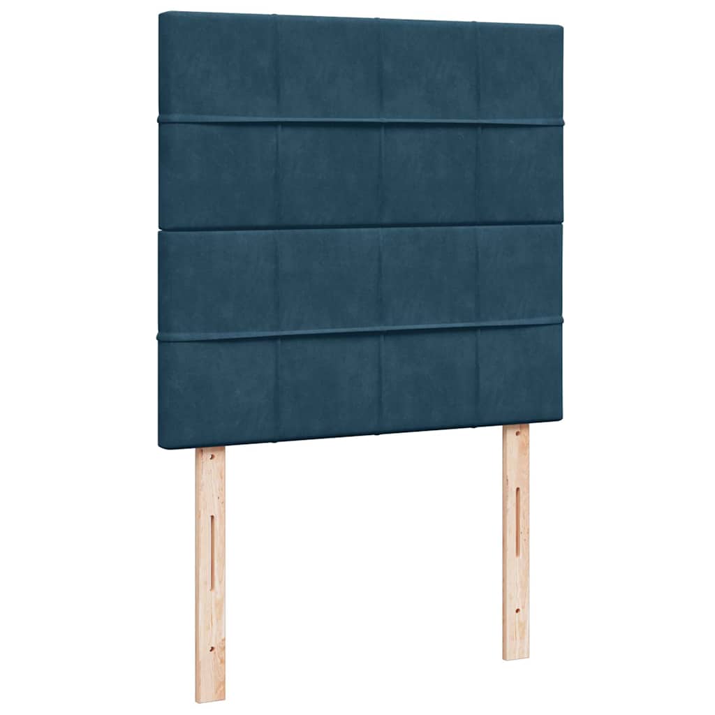 Boxspring met matras fluweel donkerblauw 80x200 cm – afbeelding 7