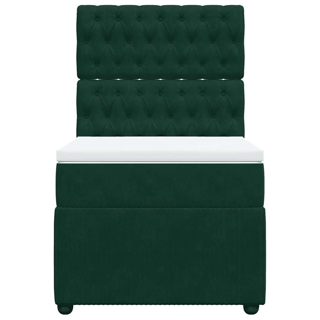 Boxspring met matras fluweel donkergroen 80x200 cm – afbeelding 4