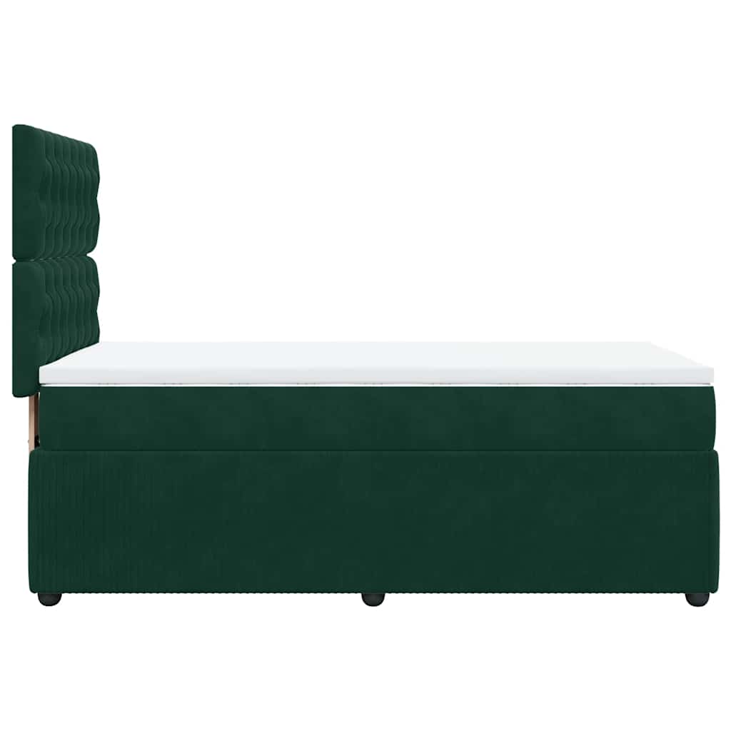 Boxspring met matras fluweel donkergroen 80x200 cm – afbeelding 5