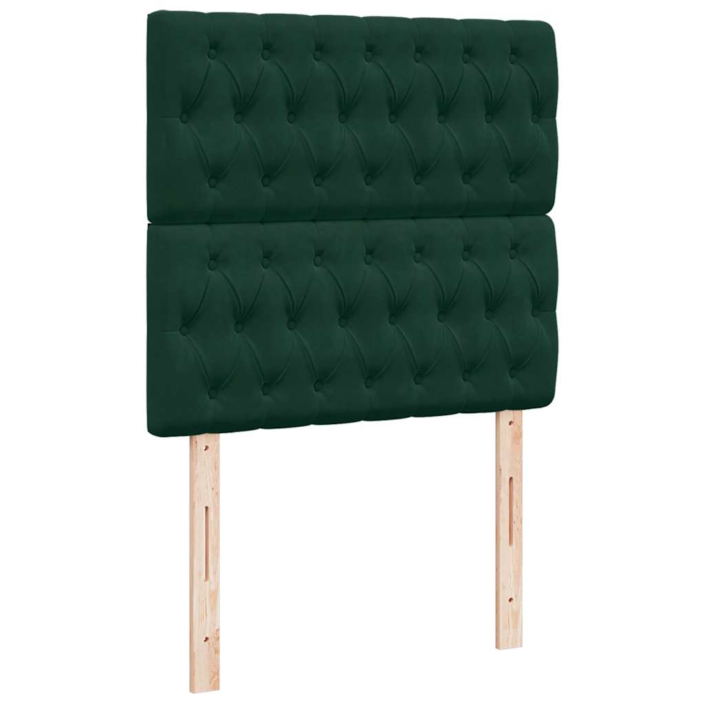Boxspring met matras fluweel donkergroen 80x200 cm – afbeelding 7