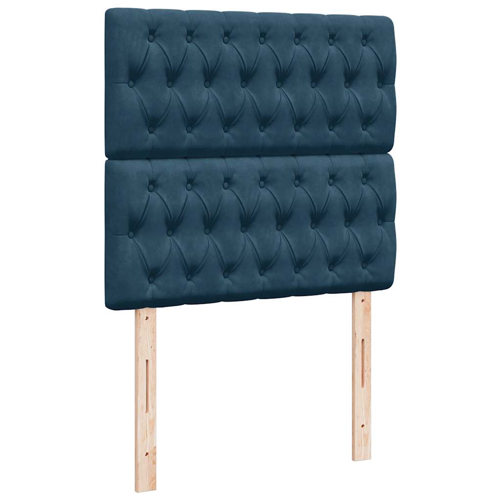 Boxspring met matras fluweel donkerblauw 80x200 cm – afbeelding 7