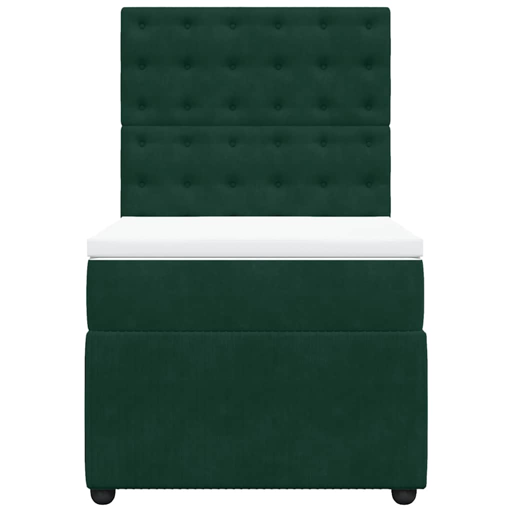 Boxspring met matras fluweel donkergroen 80x200 cm – afbeelding 4