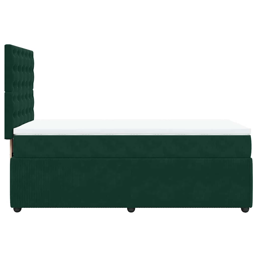 Boxspring met matras fluweel donkergroen 80x200 cm – afbeelding 5