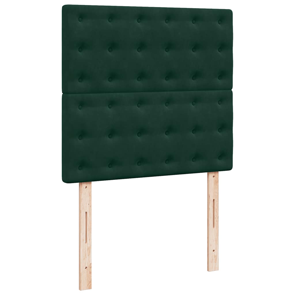 Boxspring met matras fluweel donkergroen 80x200 cm – afbeelding 7
