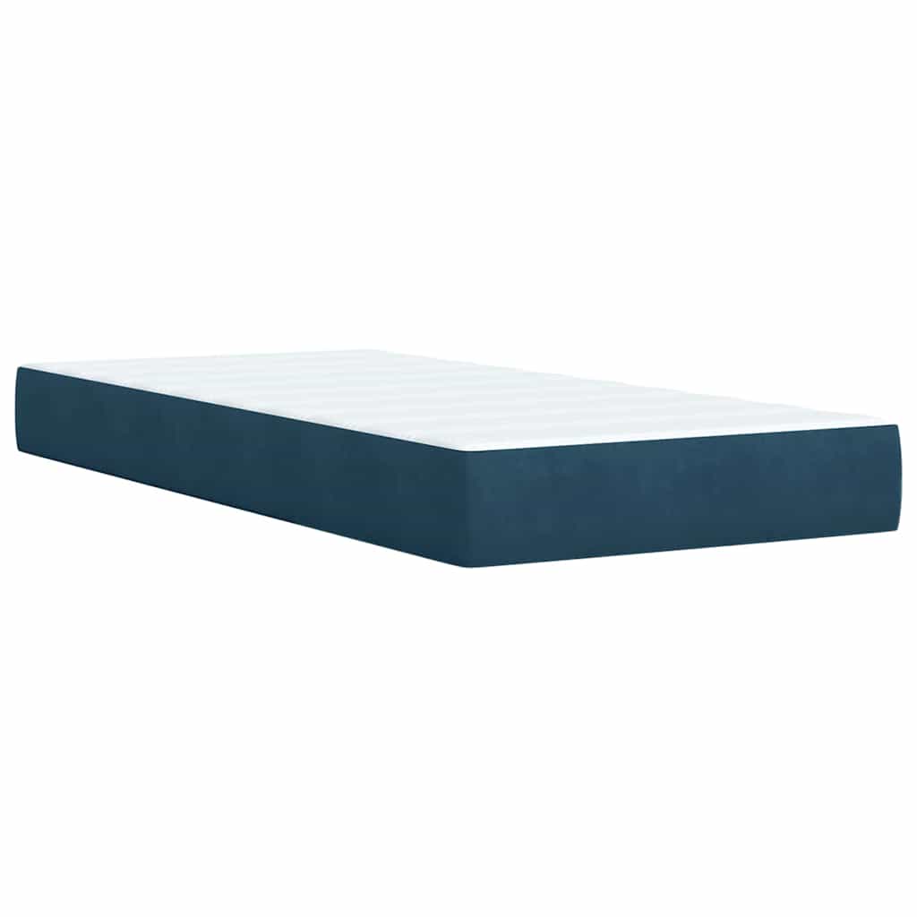 Boxspring met matras fluweel donkerblauw 80x200 cm – afbeelding 10