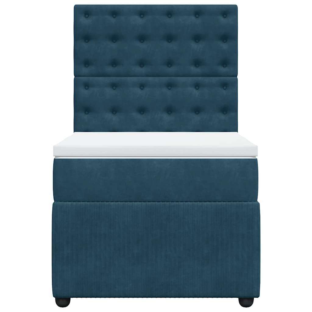 Boxspring met matras fluweel donkerblauw 80x200 cm – afbeelding 4