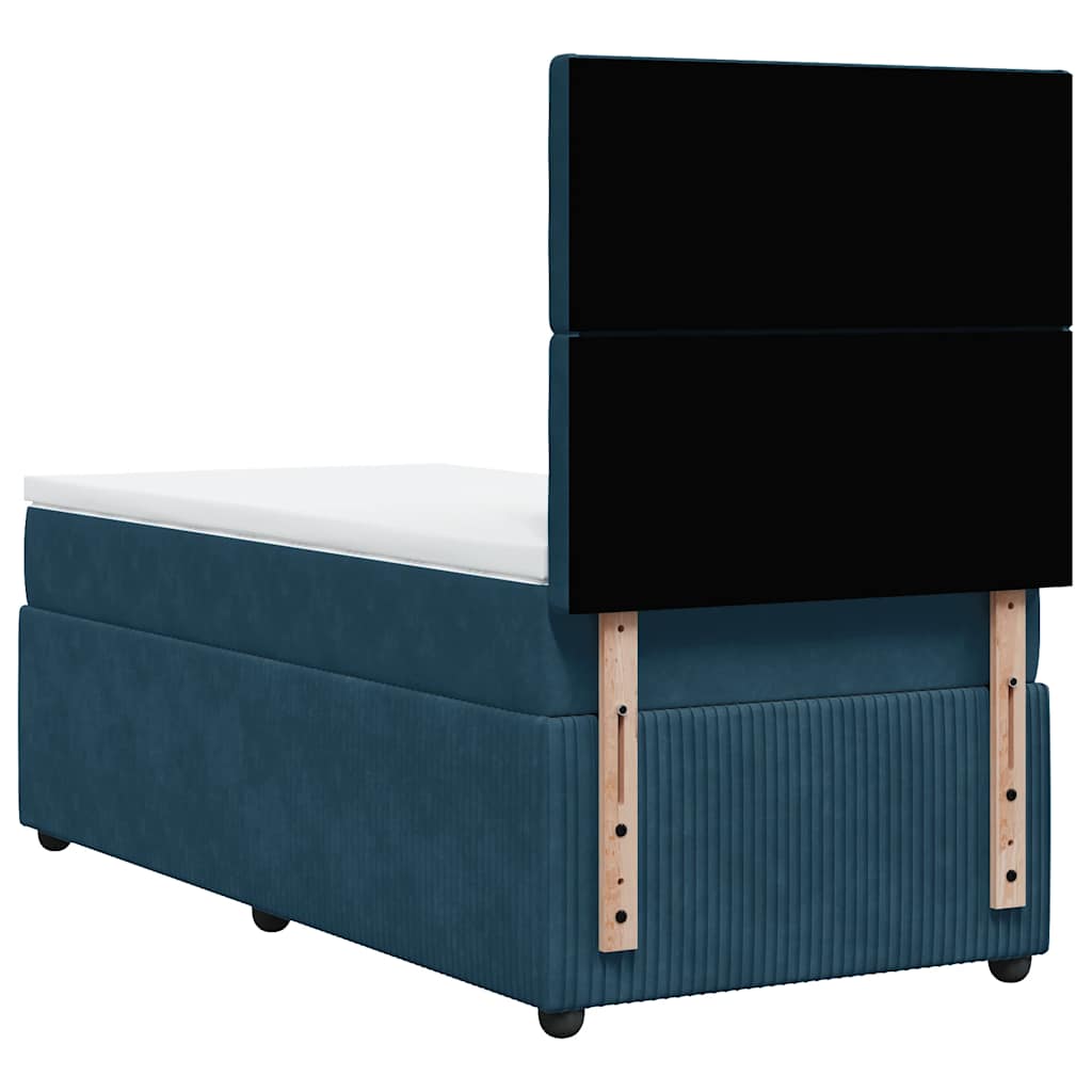 Boxspring met matras fluweel donkerblauw 80x200 cm – afbeelding 6