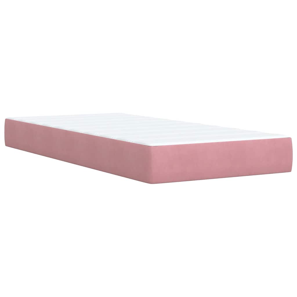 Boxspring met matras fluweel roze 90x190 cm – afbeelding 10