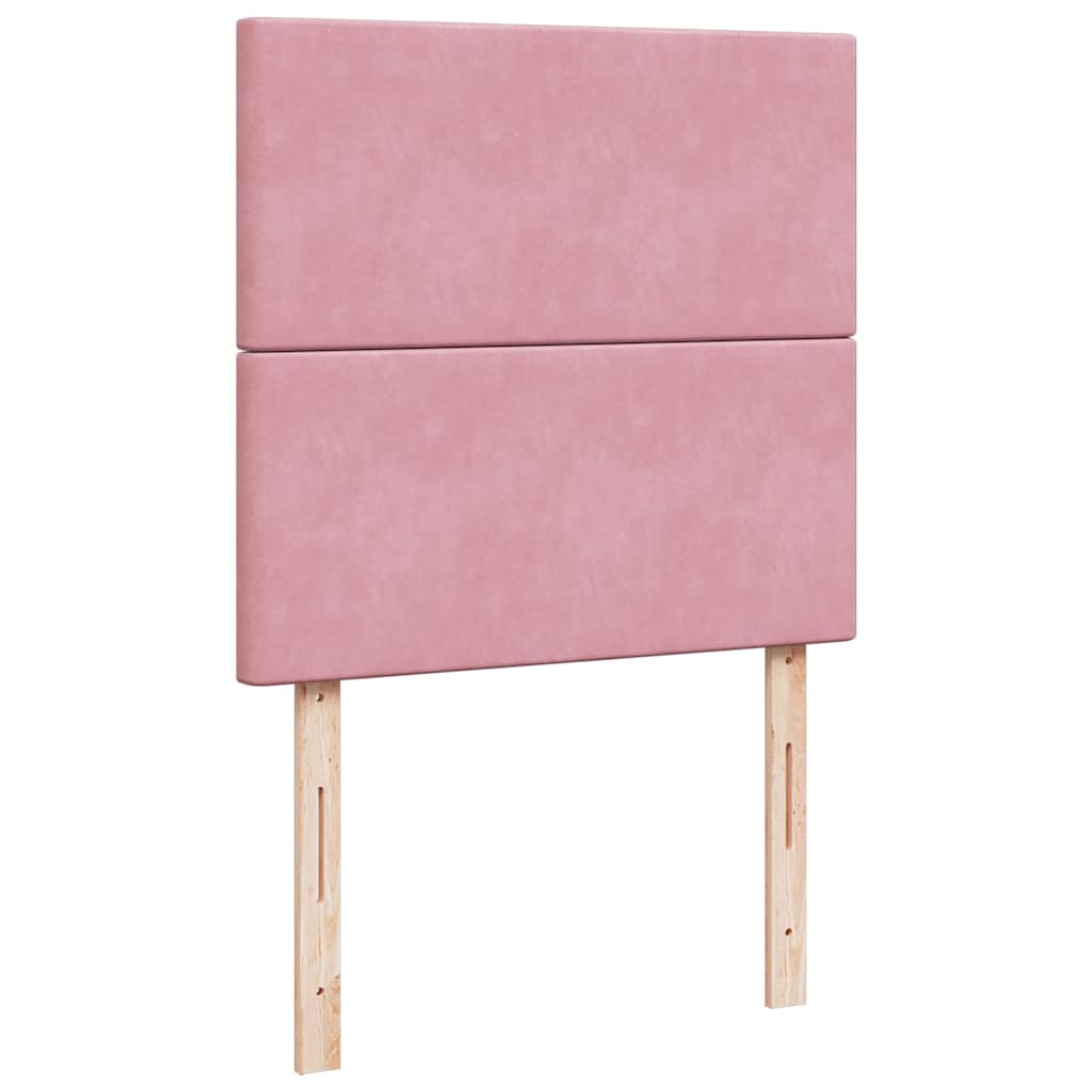Boxspring met matras fluweel roze 90x190 cm – afbeelding 7