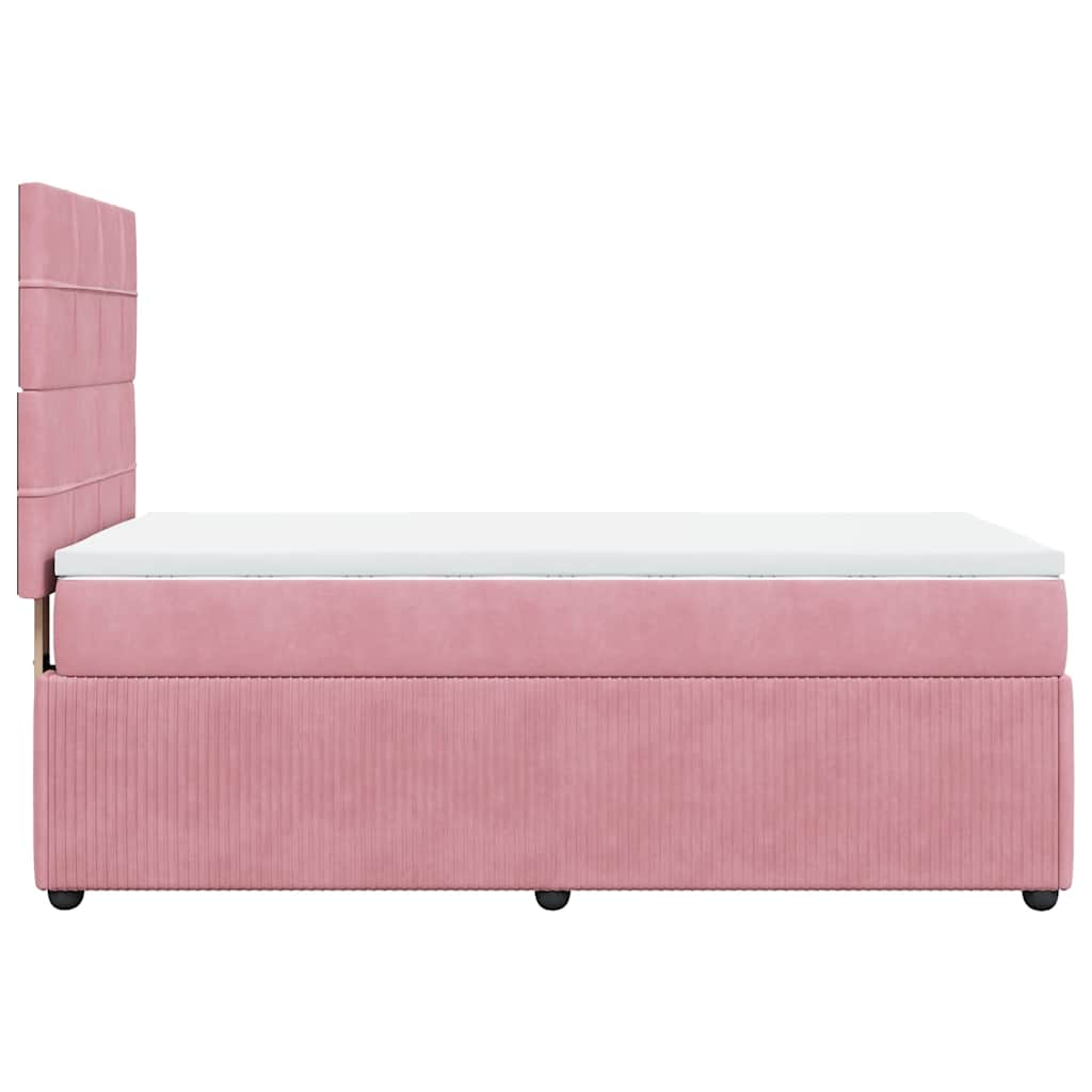 Boxspring met matras fluweel roze 90x190 cm – afbeelding 5