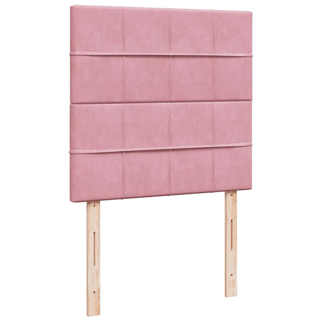 Boxspring met matras fluweel roze 90x190 cm – afbeelding 7