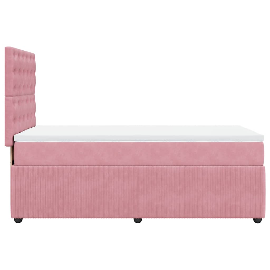 Boxspring met matras fluweel roze 90x190 cm – afbeelding 5