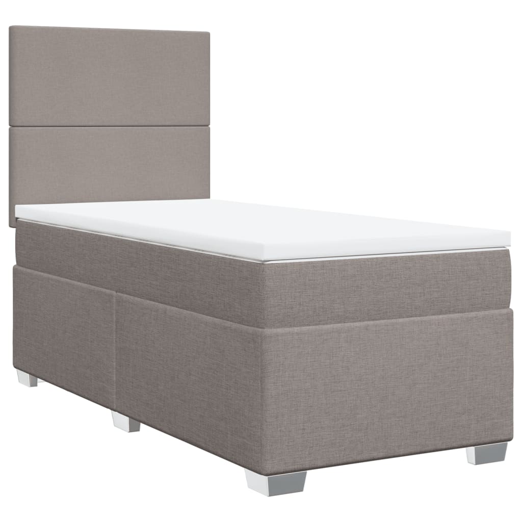 Boxspring met matras stof taupe 80x200 cm – afbeelding 3