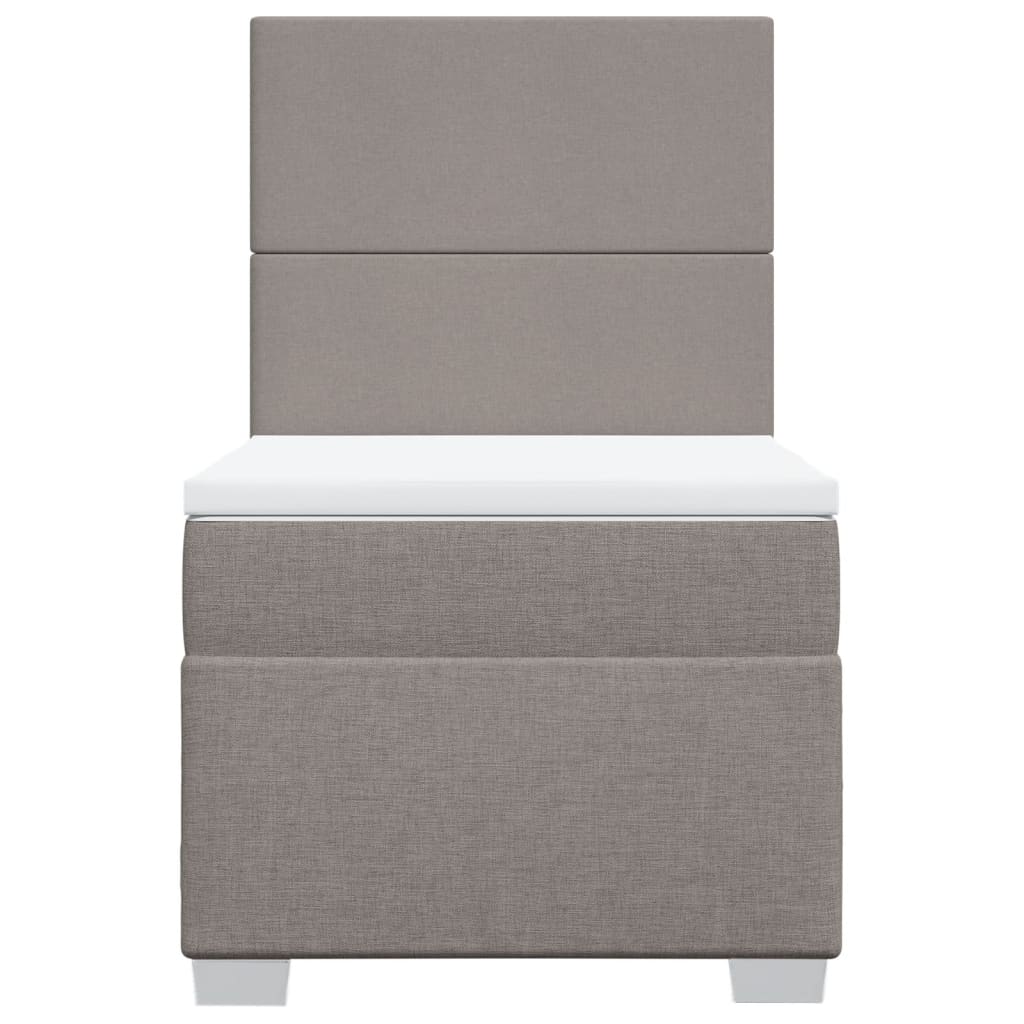 Boxspring met matras stof taupe 80x200 cm – afbeelding 6