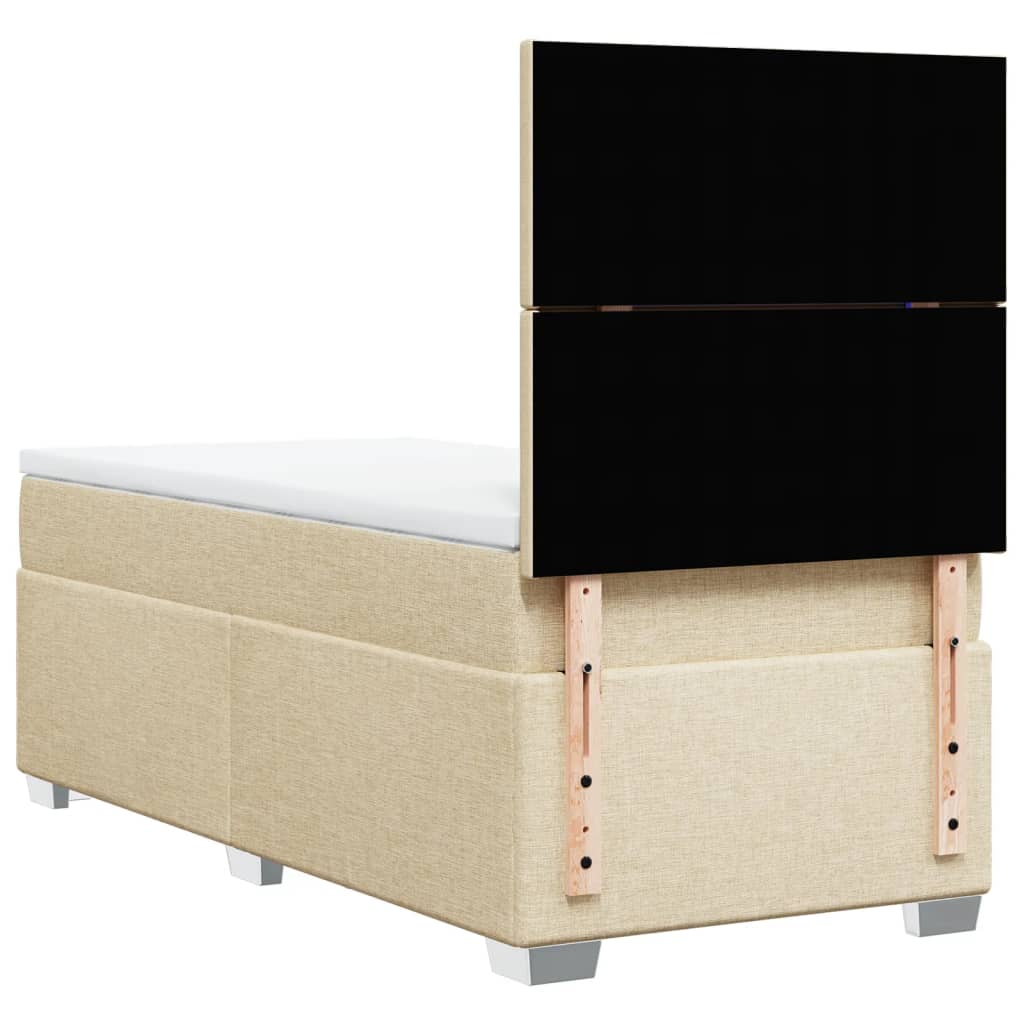 Boxspring met matras stof crèmekleurig 80x200 cm – afbeelding 12