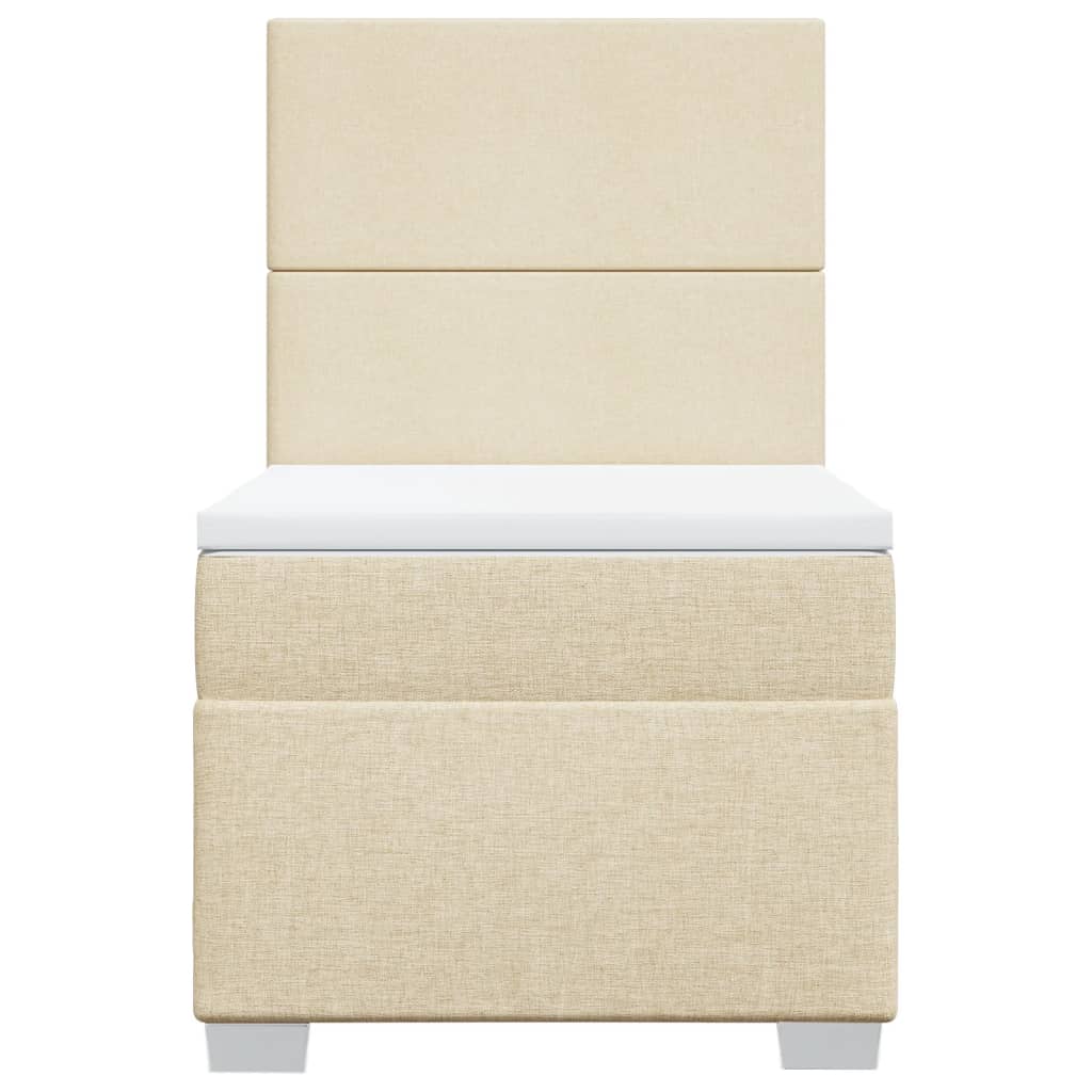 Boxspring met matras stof crèmekleurig 80x200 cm – afbeelding 6