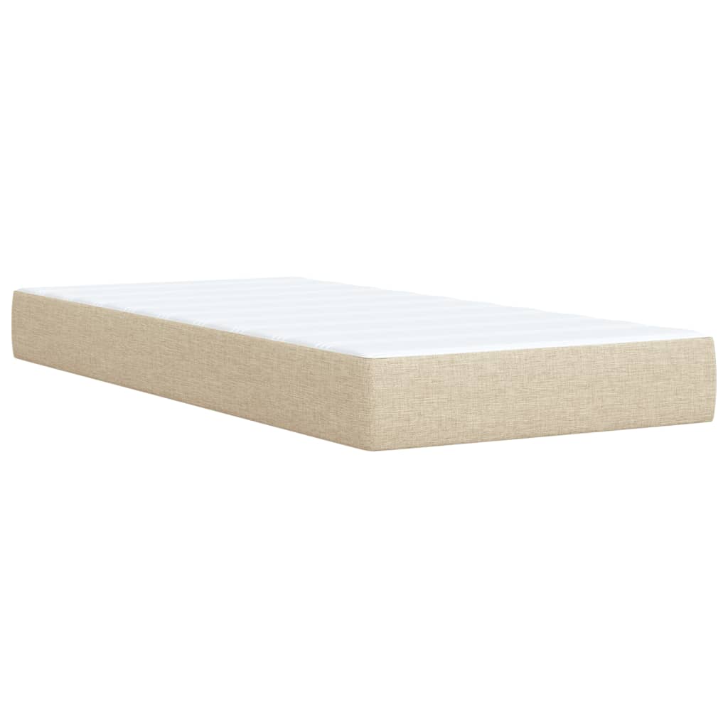Boxspring met matras stof crèmekleurig 80x200 cm – afbeelding 9