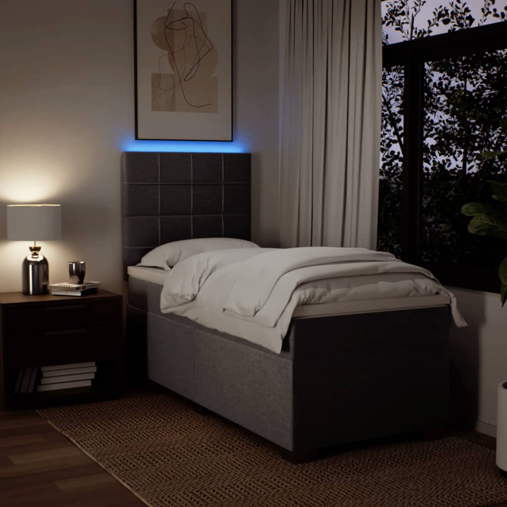 Boxspring met matras stof taupe 80x200 cm – afbeelding 5