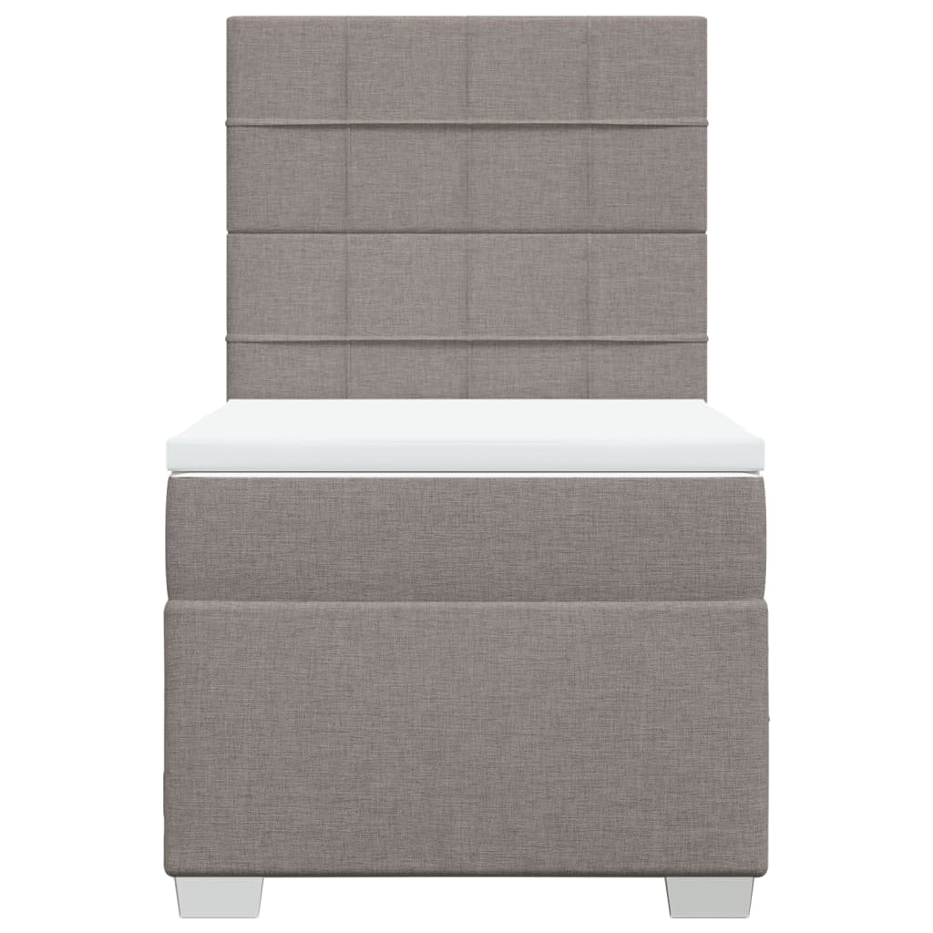 Boxspring met matras stof taupe 80x200 cm – afbeelding 6