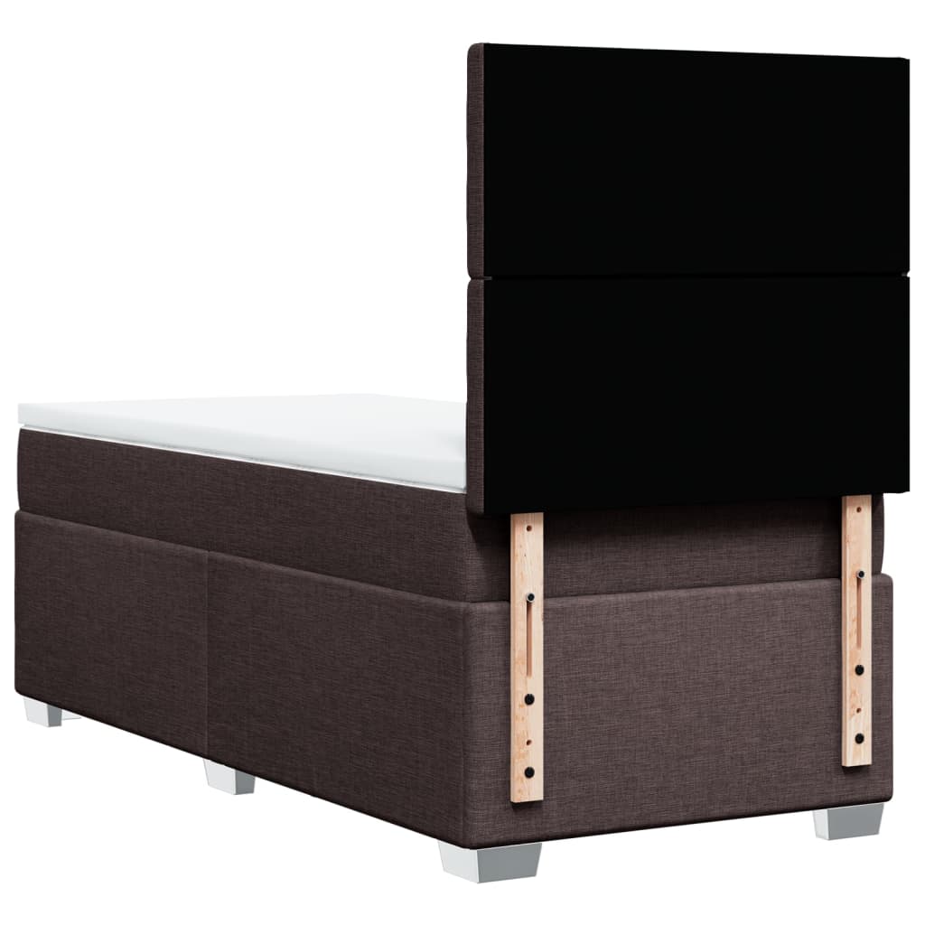 Boxspring met matras stof donkerbruin 80x200 cm – afbeelding 12