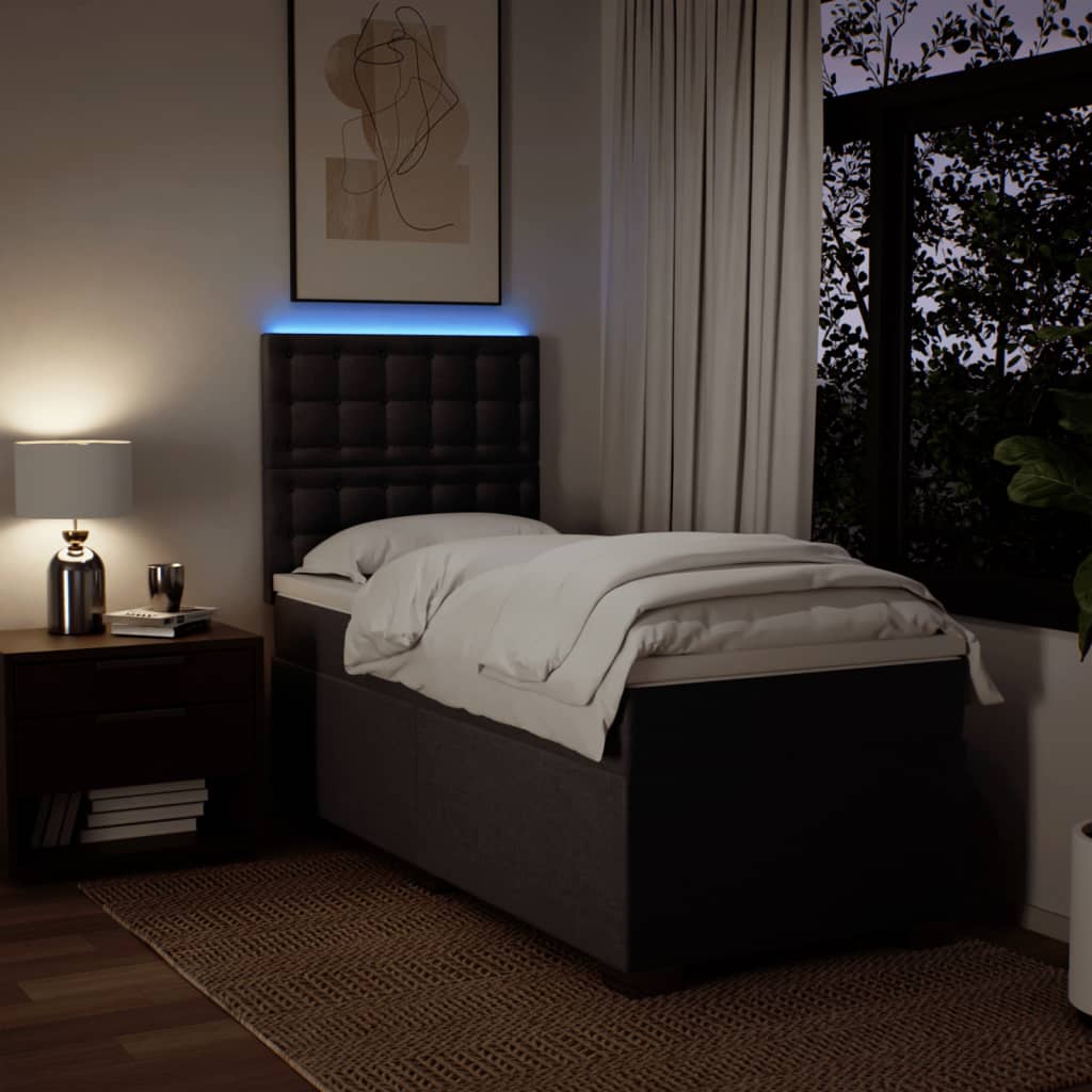 Boxspring met matras stof donkerbruin 80x200 cm – afbeelding 5