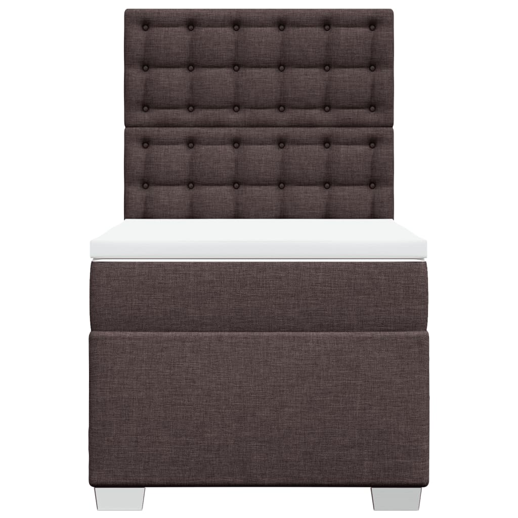 Boxspring met matras stof donkerbruin 80x200 cm – afbeelding 6