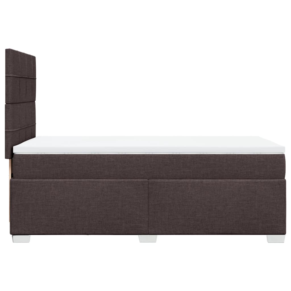 Boxspring met matras stof donkerbruin 90x190 cm – afbeelding 11