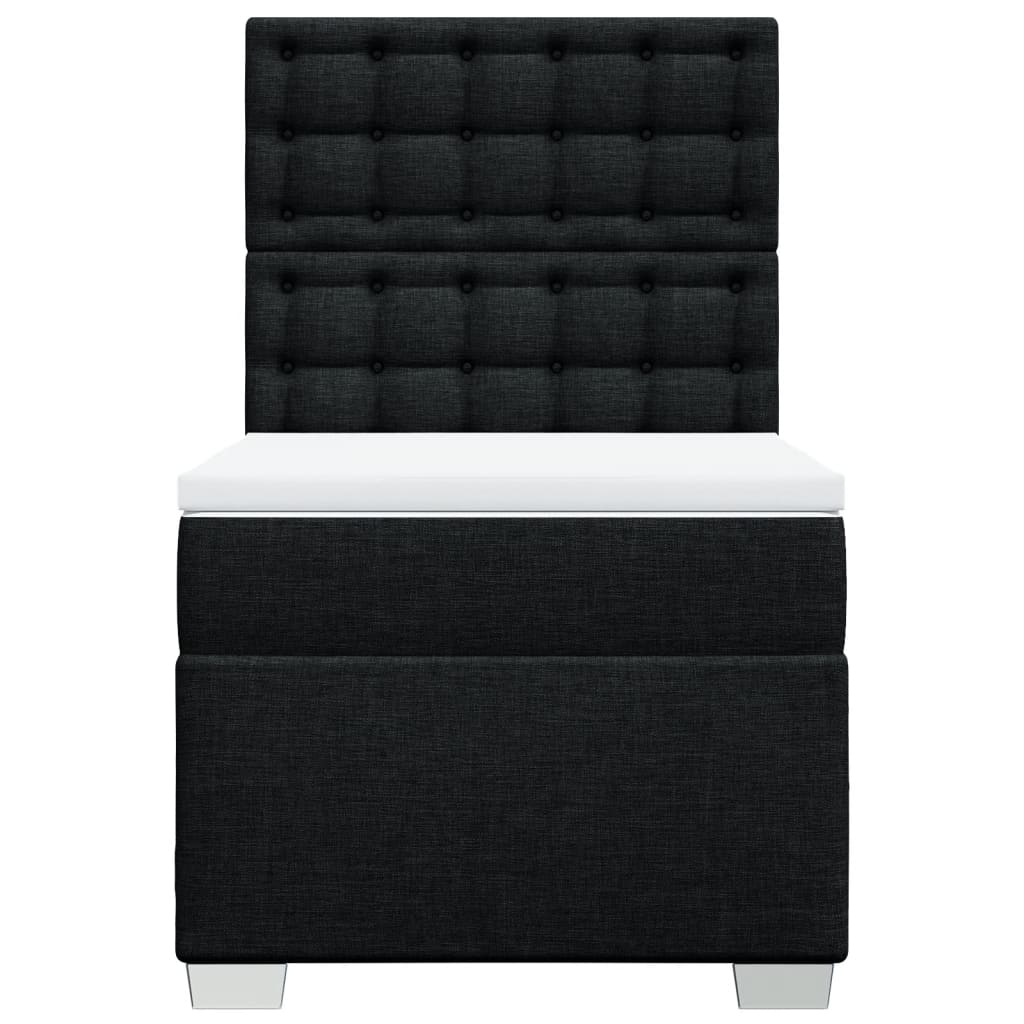 Boxspring met matras stof zwart 90x190 cm – afbeelding 6