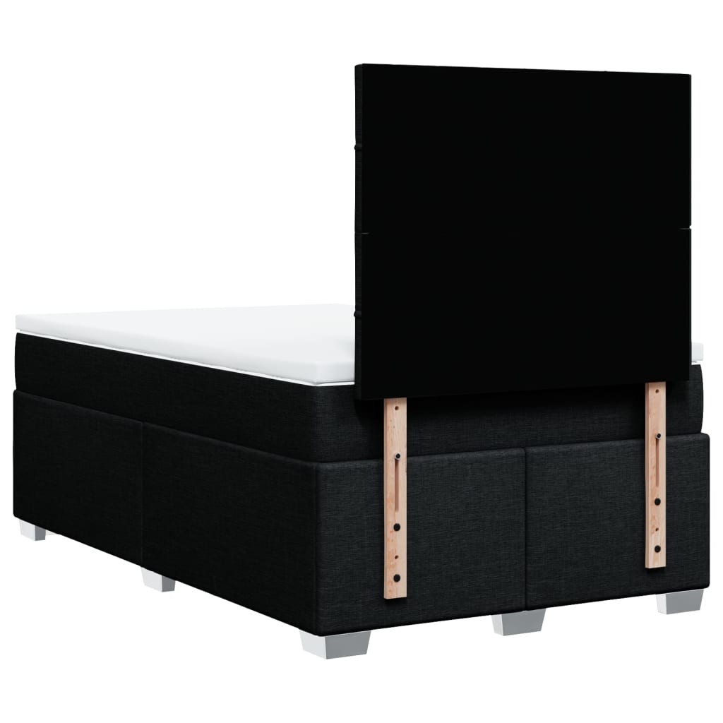Boxspring met matras stof zwart 120x190 cm – afbeelding 12