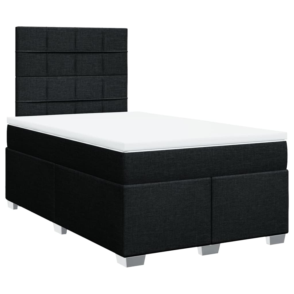 Boxspring met matras stof zwart 120x190 cm – afbeelding 3