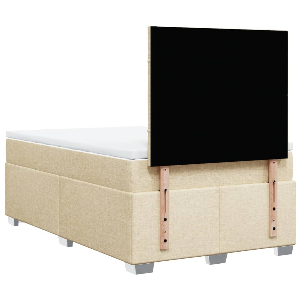 Boxspring met matras stof crèmekleurig 120x190 cm – afbeelding 12