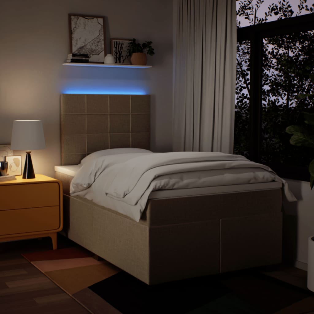 Boxspring met matras stof crèmekleurig 120x190 cm – afbeelding 5