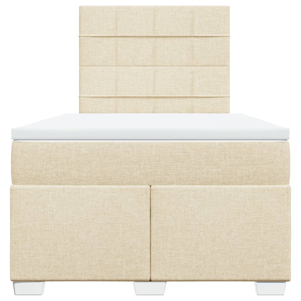 Boxspring met matras stof crèmekleurig 120x190 cm – afbeelding 6