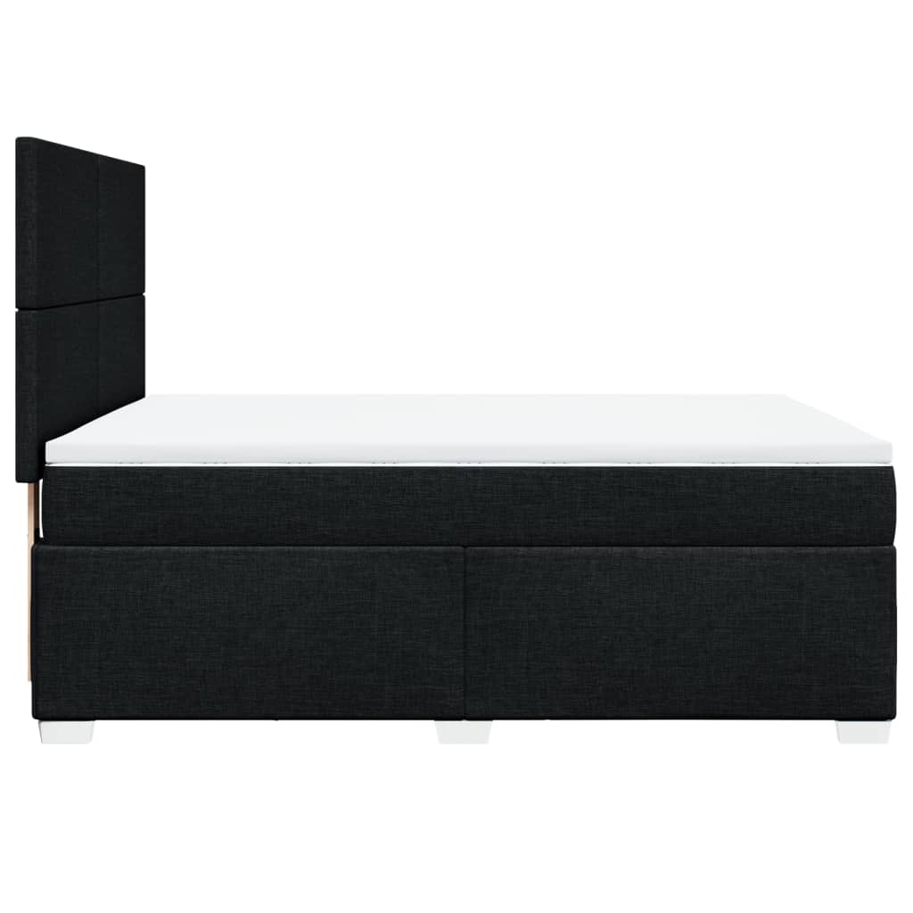 Boxspring met matras stof zwart 140x190 cm – afbeelding 11