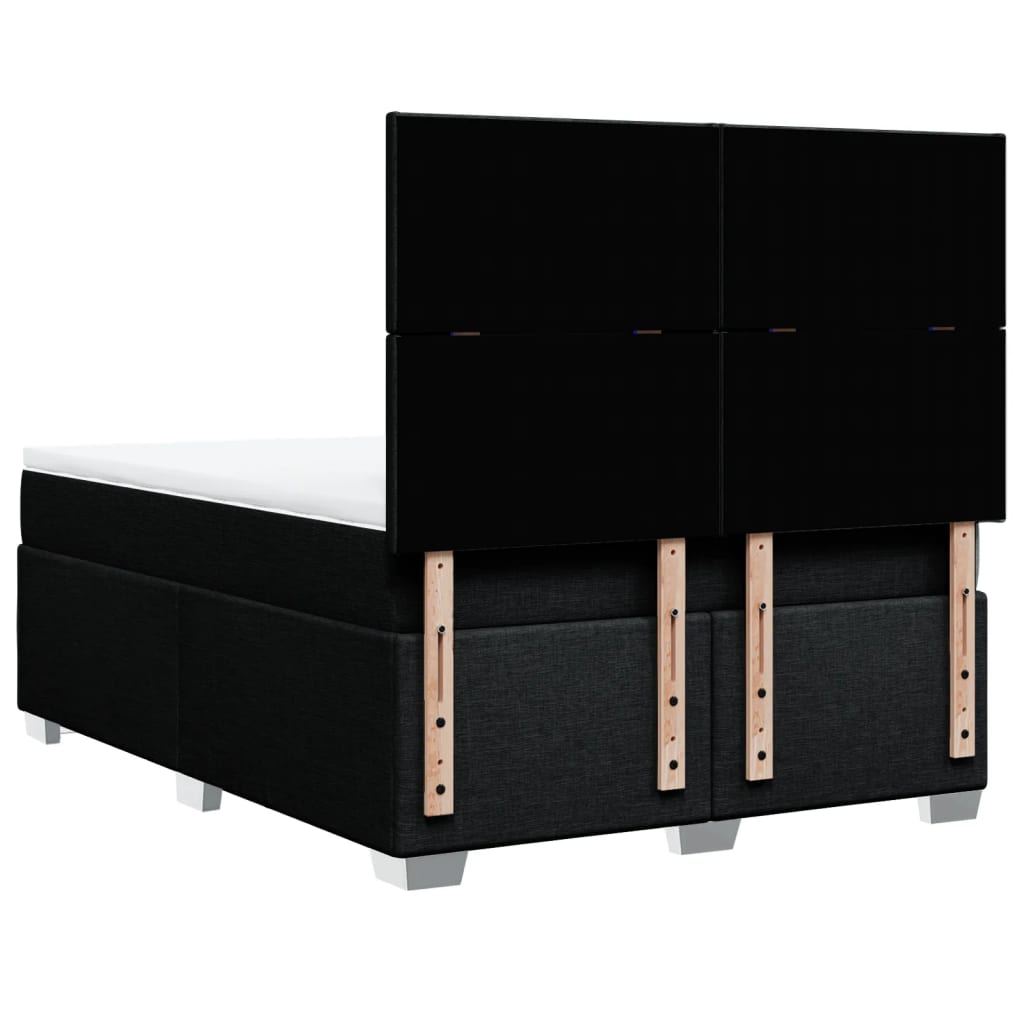Boxspring met matras stof zwart 140x190 cm – afbeelding 12