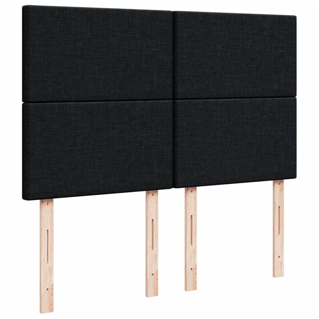 Boxspring met matras stof zwart 140x190 cm – afbeelding 9