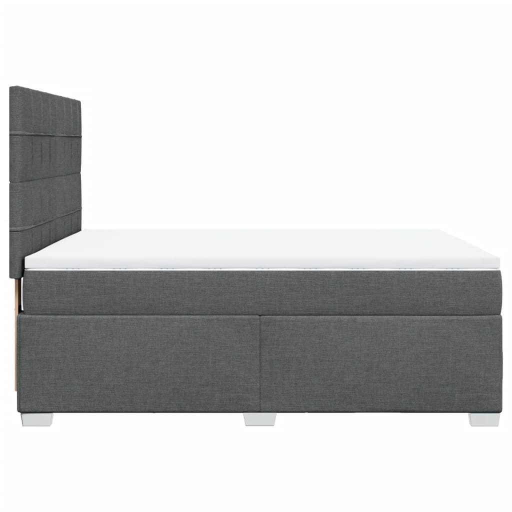 Boxspring met matras stof donkergrijs 140x190 cm – afbeelding 11